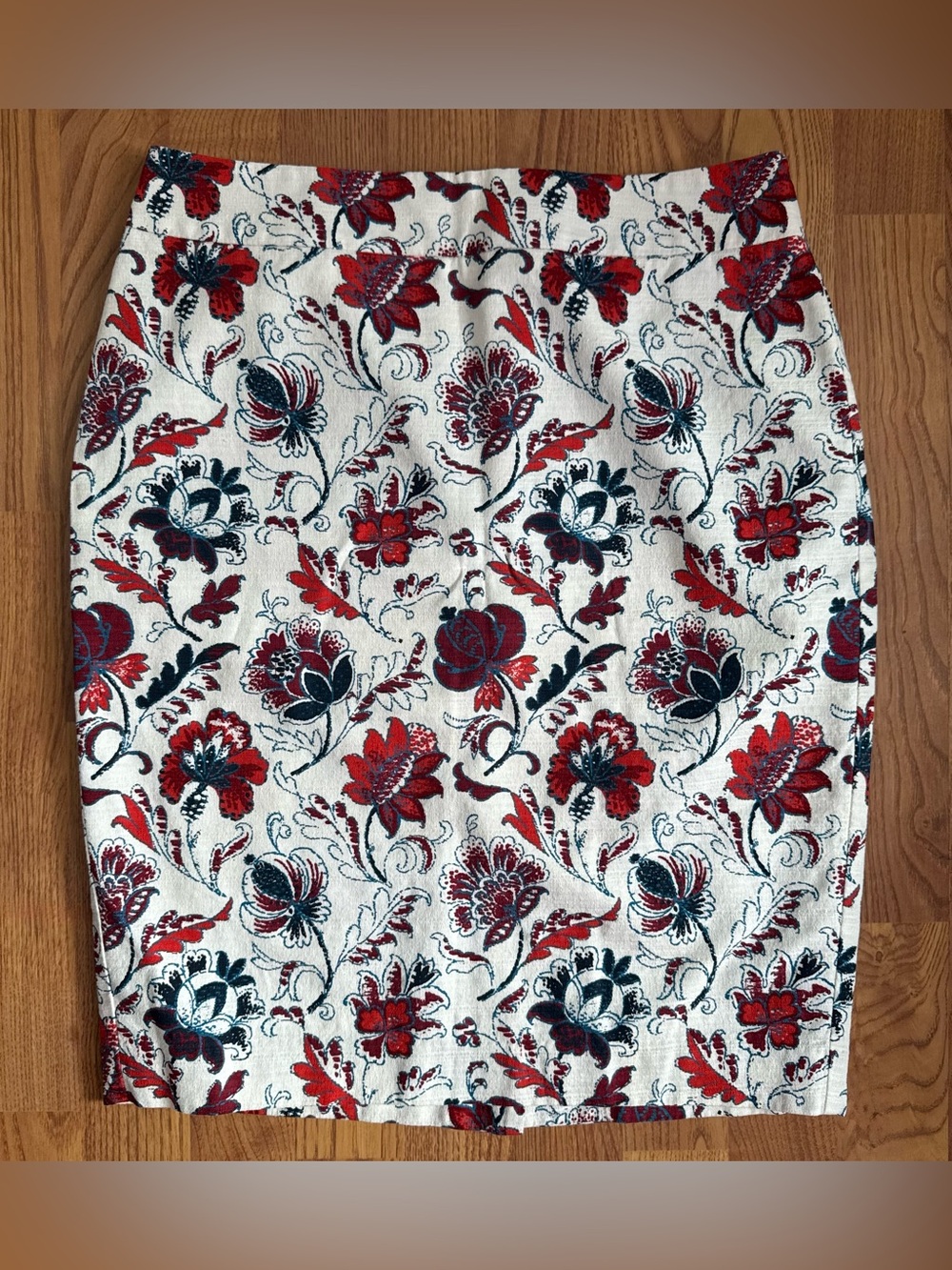 ❤️ Ann Taylor 6 Red White Blue Pencil Skirt - Women's 100% Cotton Shell (B16)